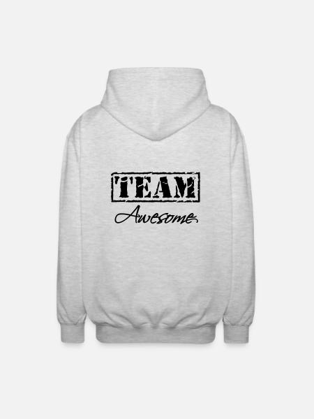 Team Awesome - Unisex Kapuzenjacke - Hellgrau meliert
