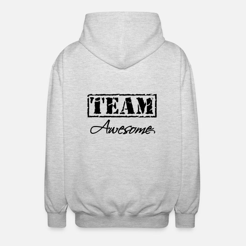 Team Awesome - Unisex Kapuzenjacke - Hellgrau meliert