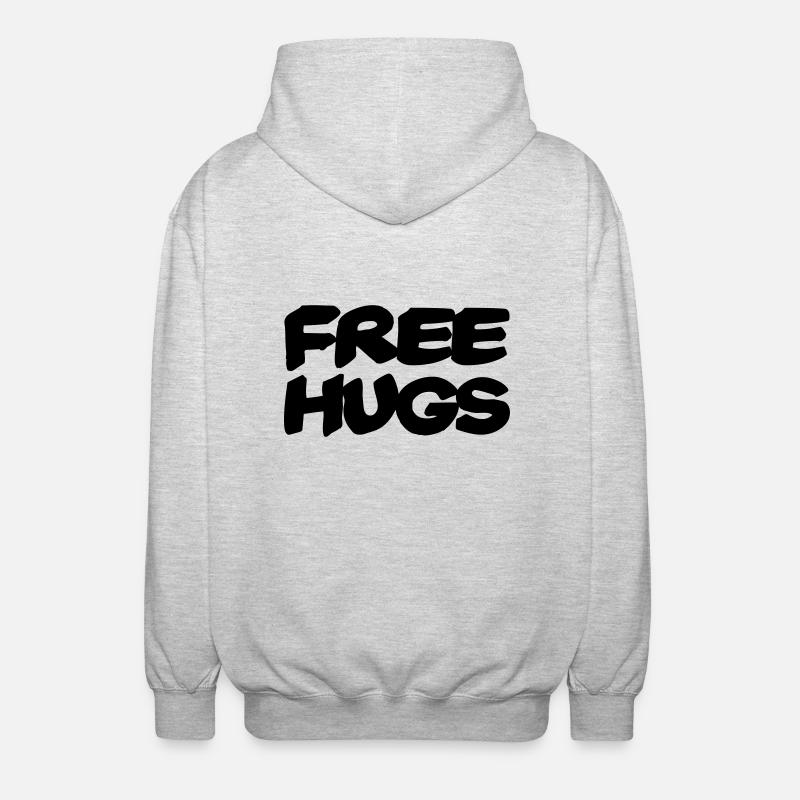 Free hugs - Unisex Kapuzenjacke - Hellgrau meliert