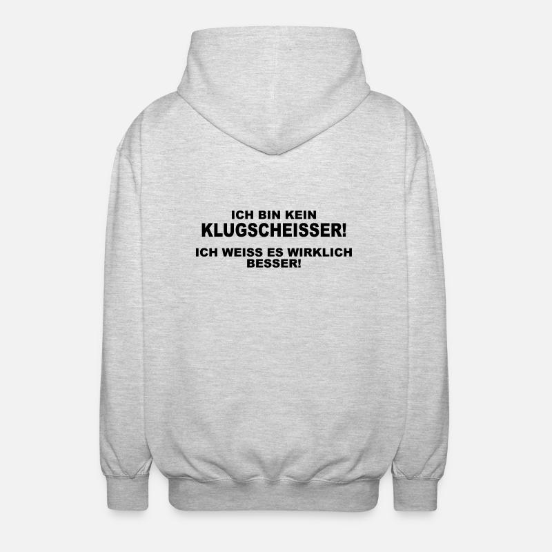 Ich bin kein Klugscheisser! - Unisex Kapuzenjacke - Hellgrau meliert