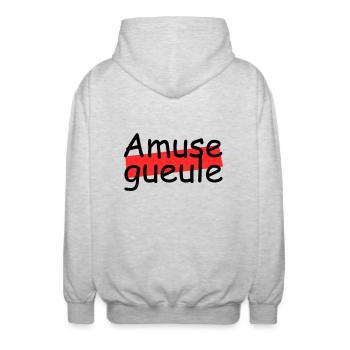 Amuse gueule - Veste à capuche unisexe - gris clair chiné - Dos - AI Model Male 185 light (185cm)