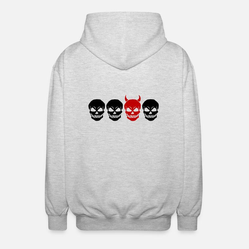 DIFFERENT SKULL2 -2C - Unisex Hooded Jacket - light heather grey
