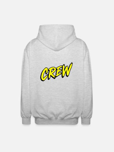 Crew lettering - Unisex Hooded Jacket - light heather grey