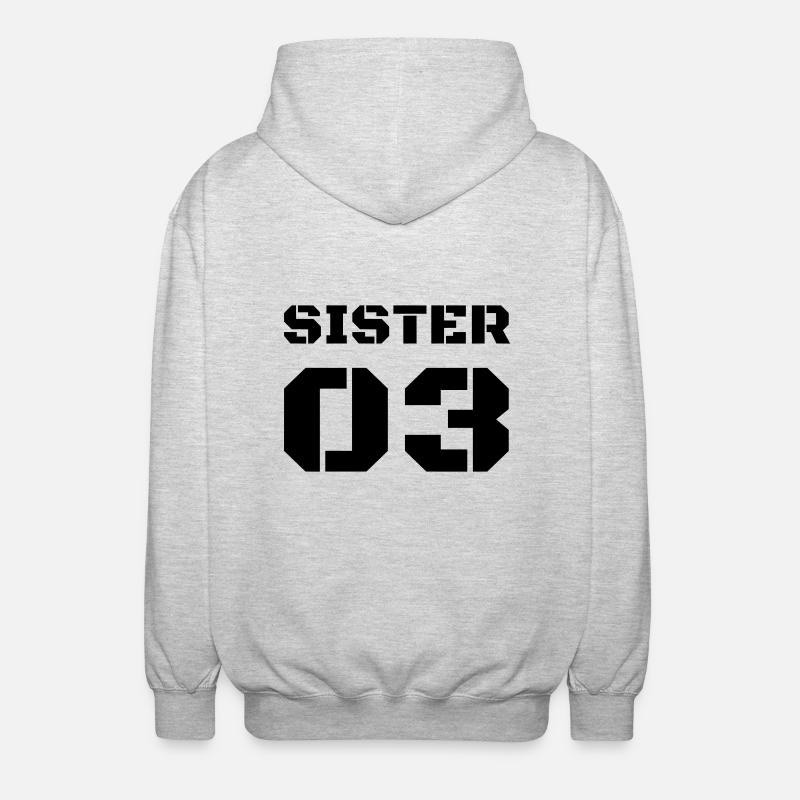 Dritte Schwester - Sister 03 - Unisex Kapuzenjacke - Hellgrau meliert