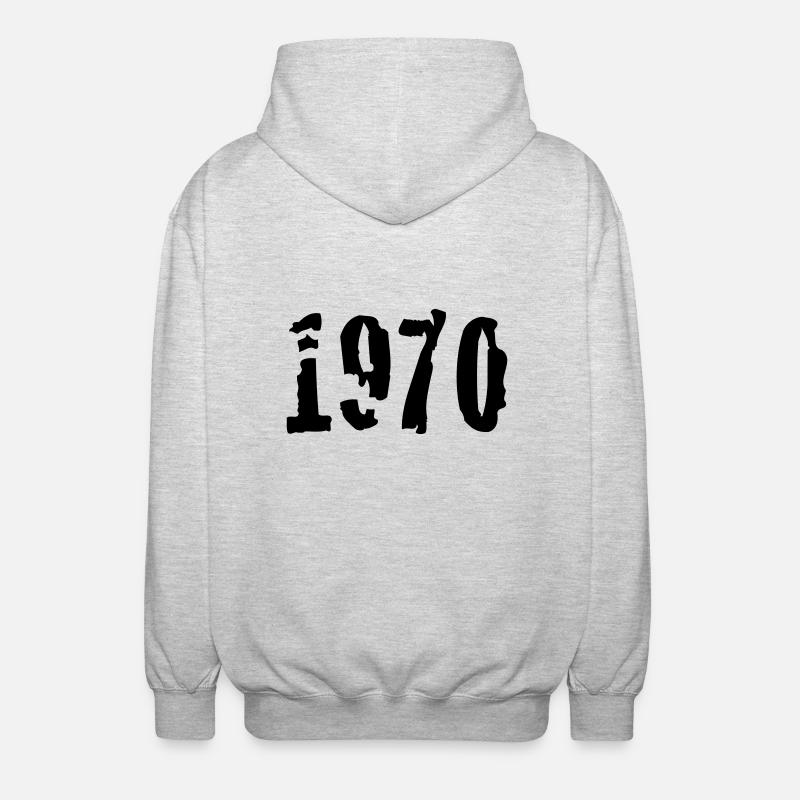 1970 - Unisex Kapuzenjacke - Hellgrau meliert