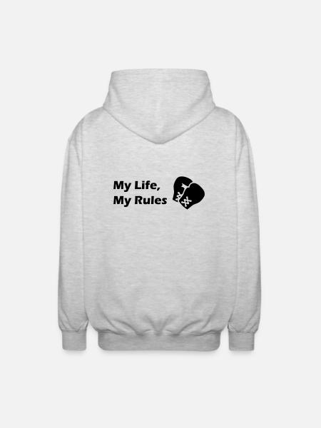 My Life My Rules - Boxen - Veste à capuche unisexe - gris clair chiné