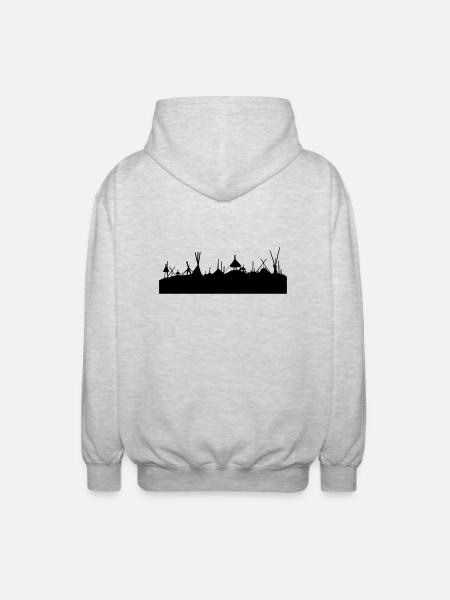 Tent Skyline - Unisex Kapuzenjacke - Hellgrau meliert