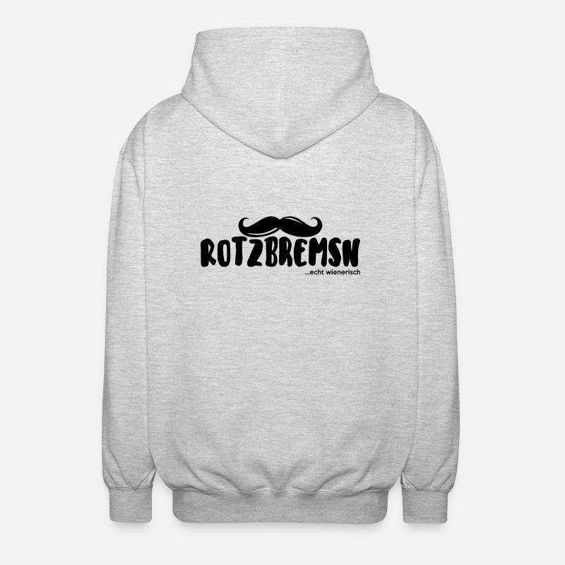 rotzbremsn... echt wienerisch - Unisex Kapuzenjacke - Hellgrau meliert
