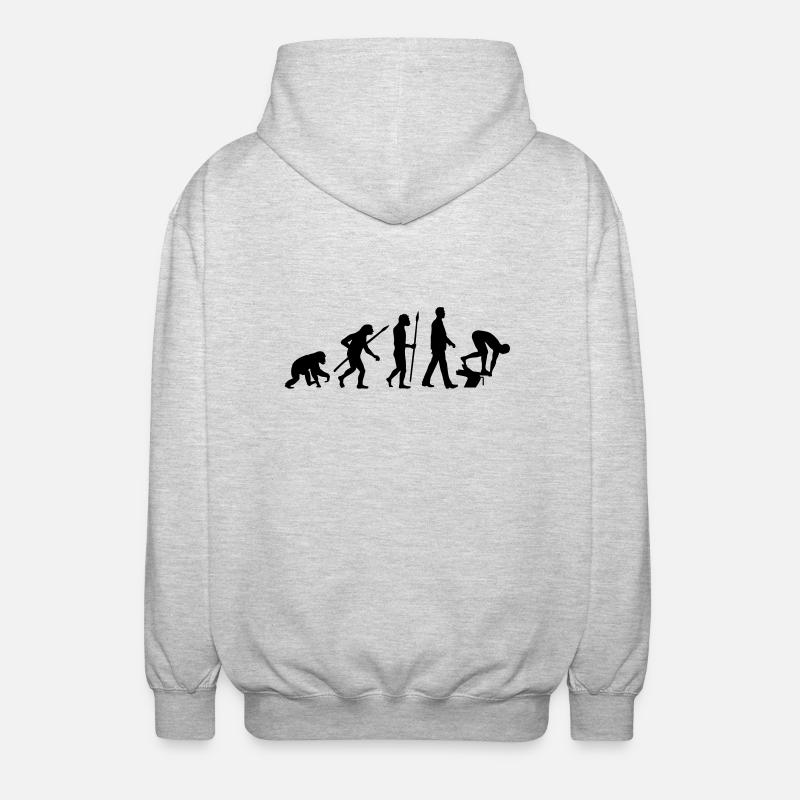 evolution_schwimmer_102012_a_1c - Unisex Kapuzenjacke - Hellgrau meliert