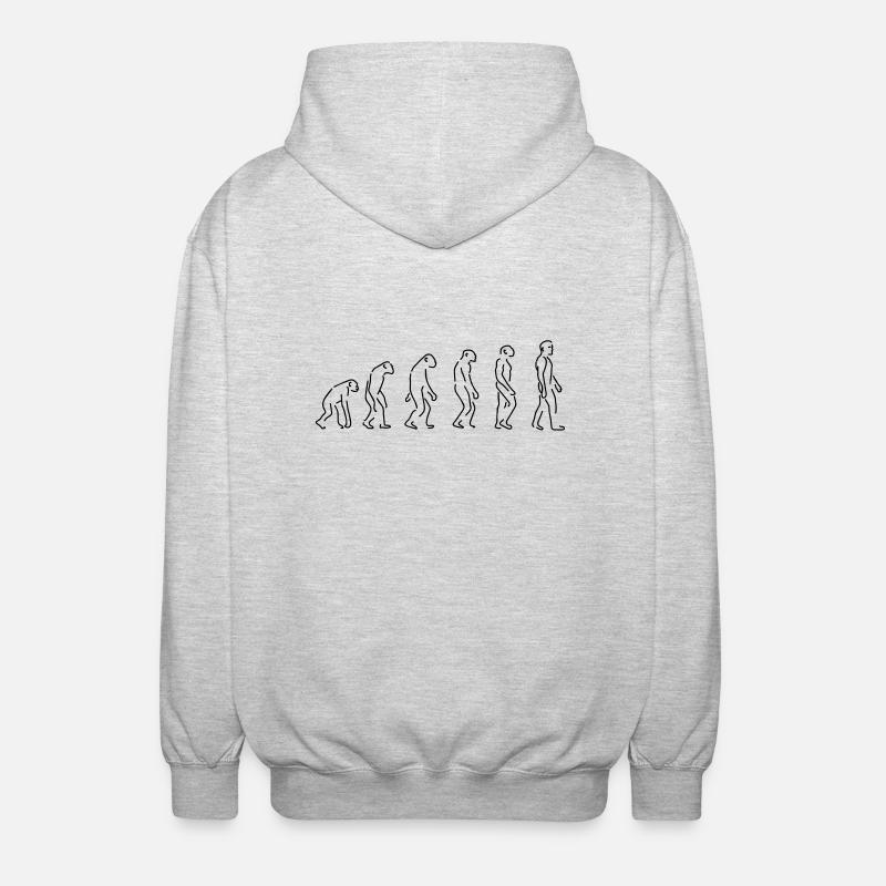 the evolution - Unisex Hooded Jacket - light heather grey