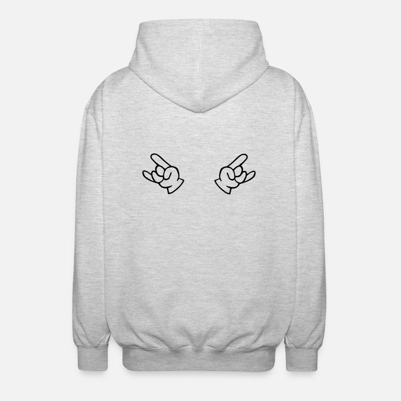 main rock n roll - Veste à capuche unisexe - gris clair chiné