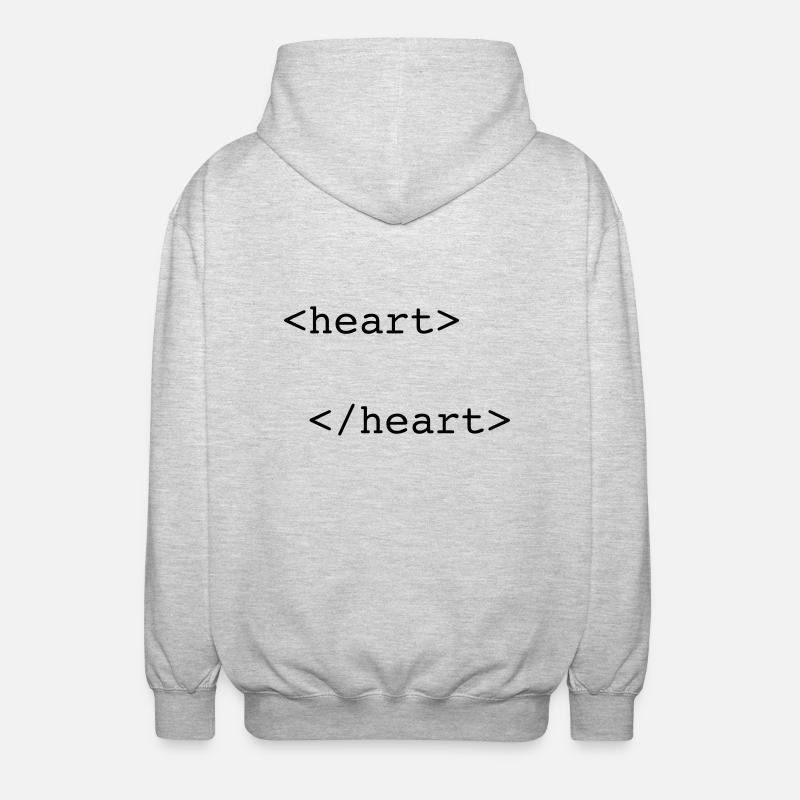 html heart - Unisex Hooded Jacket - light heather grey