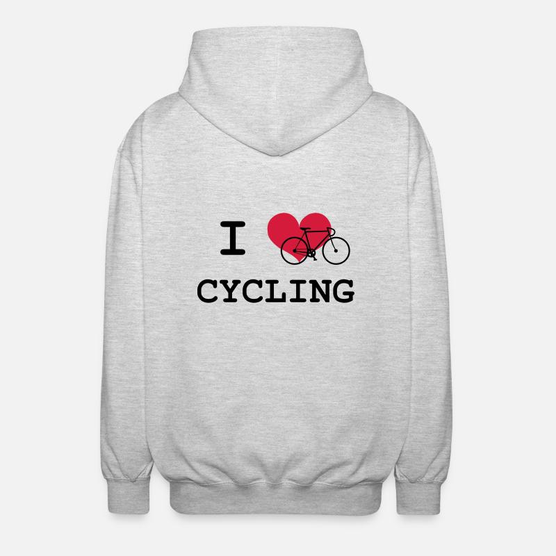 I Love Cycling - Unisex Kapuzenjacke - Hellgrau meliert