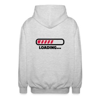 Loading - Unisex Hooded Jacket - light heather grey - Back - AI Model Male 185 light (185cm)