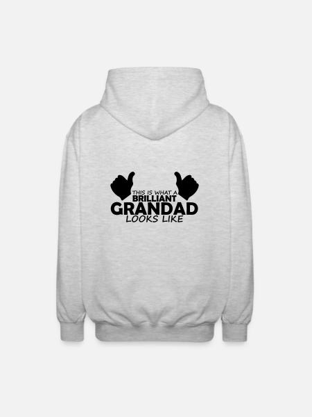 brilliant grandad - Unisex Hooded Jacket - light heather grey