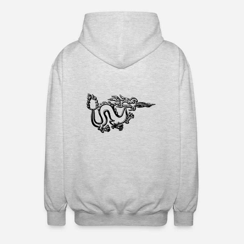 symbole de dragon - Veste à capuche unisexe - gris clair chiné