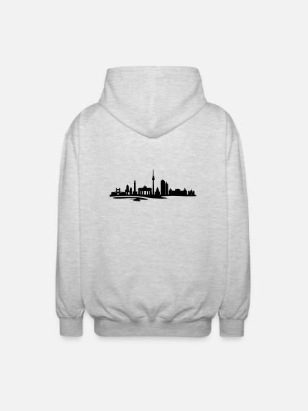 Skyline - Berlin - Unisex Kapuzenjacke - Hellgrau meliert
