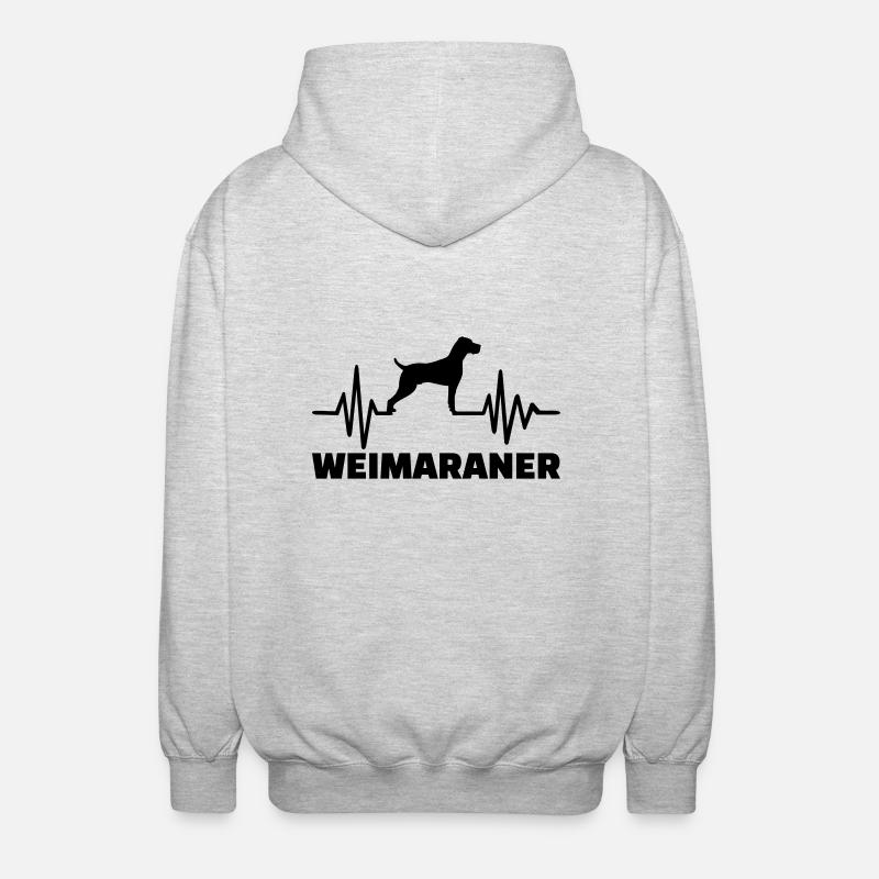 Weimaraner - Veste à capuche unisexe - gris clair chiné