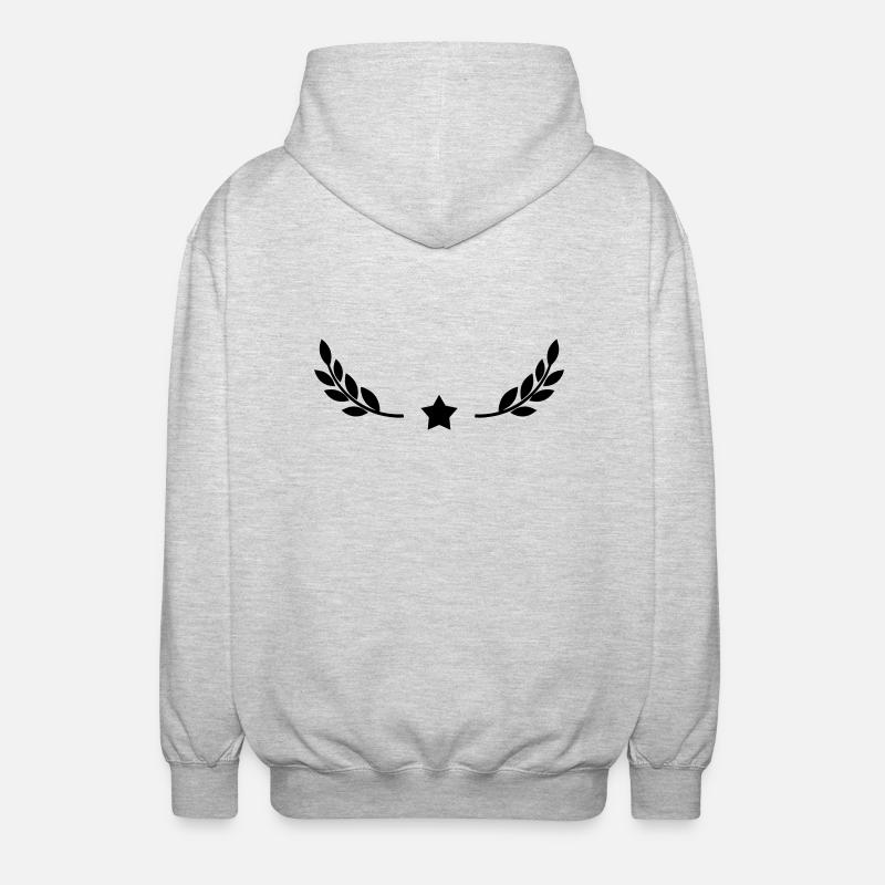 Stern mit Lorbeerkranz Design - Unisex Kapuzenjacke - Hellgrau meliert