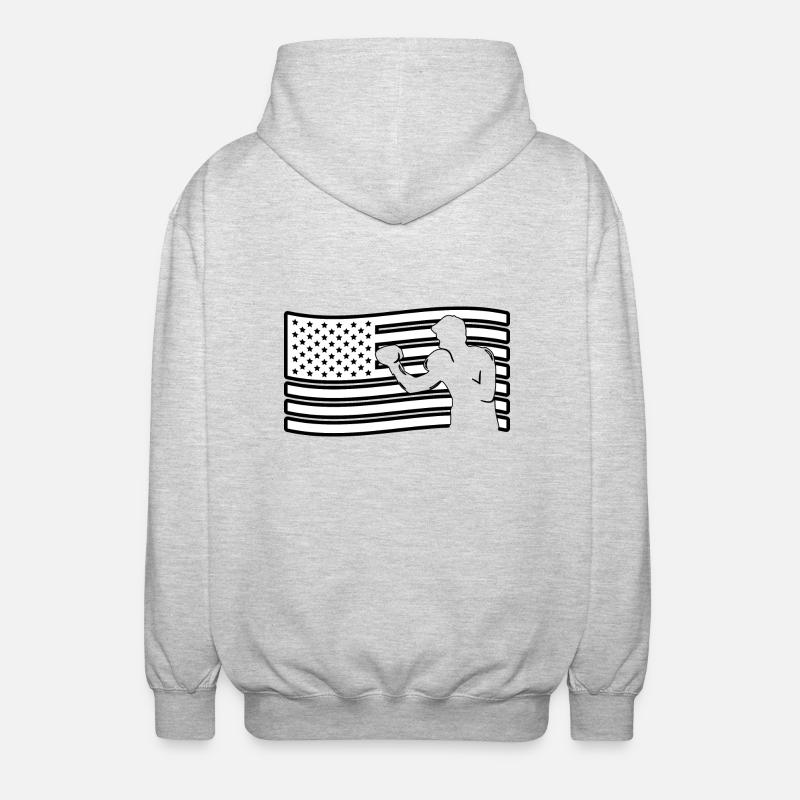 Boxing - Unisex Hooded Jacket - light heather grey