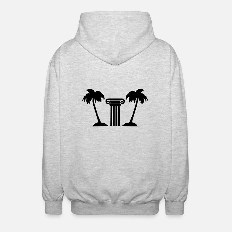 Palm Tree Column - Unisex Hooded Jacket - light heather grey