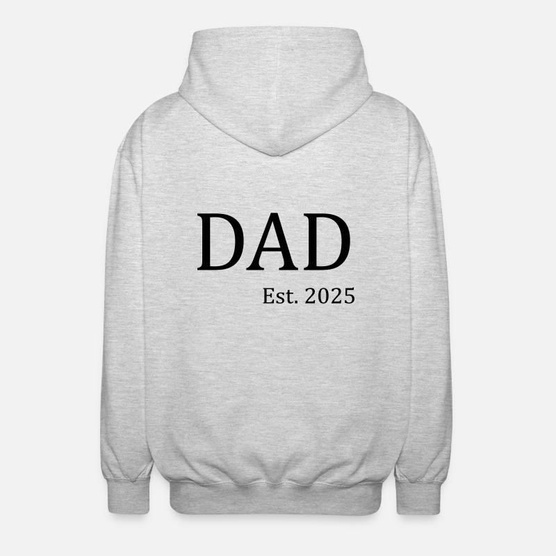 Dad Est 2025 - Unisex Kapuzenjacke - Hellgrau meliert