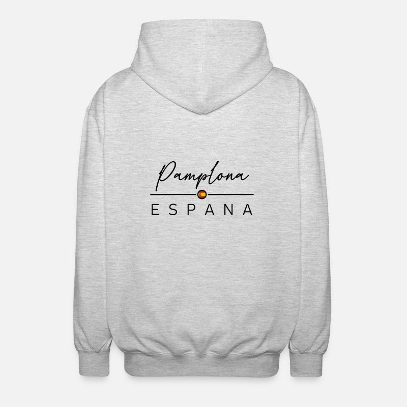 Espagne - Pampelune - Espagne - España - Veste à capuche unisexe - gris clair chiné