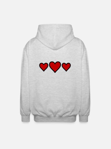 Herzen Symbol - Unisex Kapuzenjacke - Hellgrau meliert