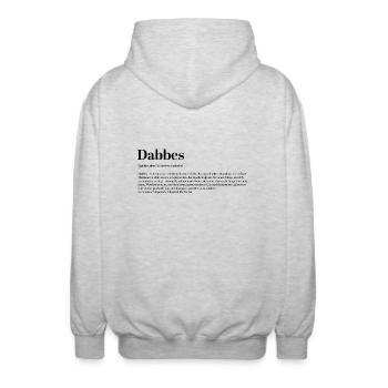 Dabbes Définition Bol maladroit Malchanceux - Veste à capuche unisexe - gris clair chiné - Dos - AI Model Male 185 light (185cm)