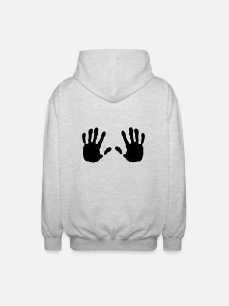 haende, Hand - Unisex Kapuzenjacke - Hellgrau meliert