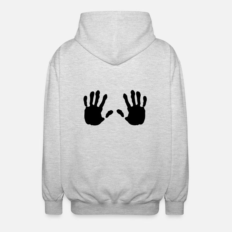 haende, Hand - Unisex Kapuzenjacke - Hellgrau meliert