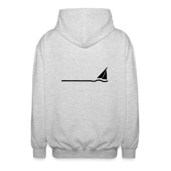 Regatta 3 (monochrom) - Unisex Kapuzenjacke - Hellgrau meliert - Hinten - AI Model Male 185 light (185cm)