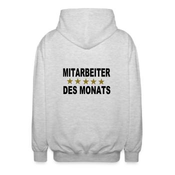 Mitarbeiter des Monats - Unisex Kapuzenjacke - Hellgrau meliert - Hinten - AI Model Male 185 light (185cm)