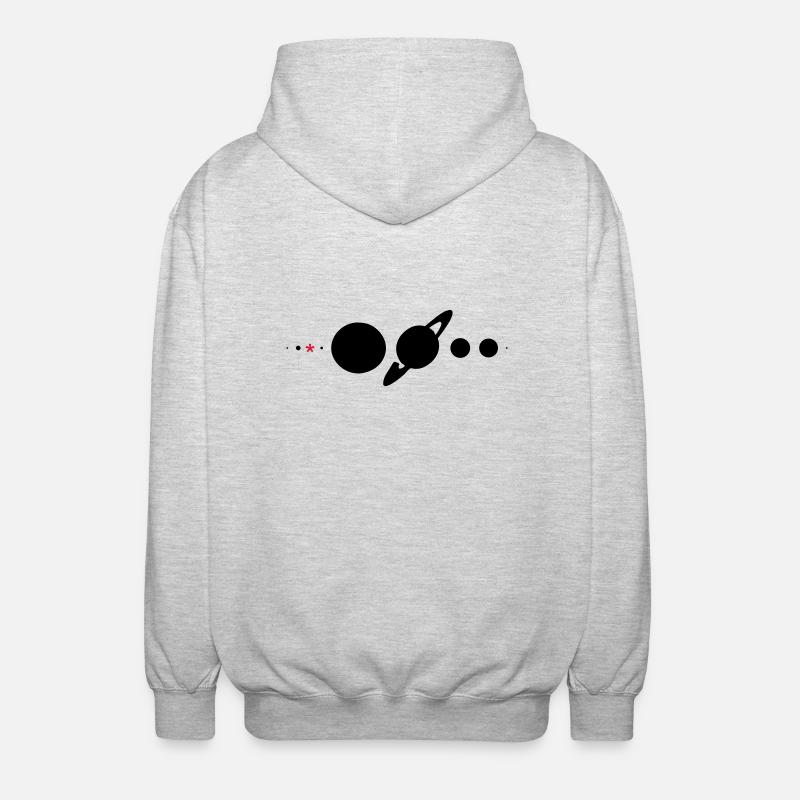 Sonnensystem* - Unisex Kapuzenjacke - Hellgrau meliert