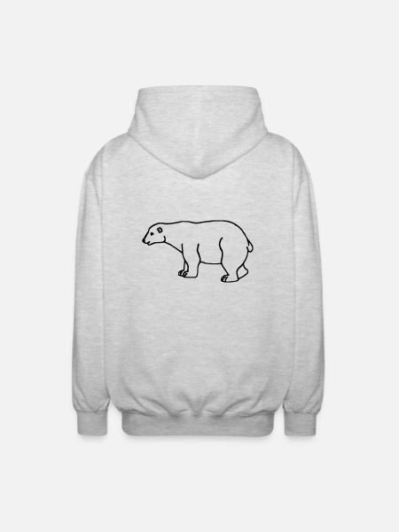 A polar bear - Unisex Hooded Jacket - light heather grey