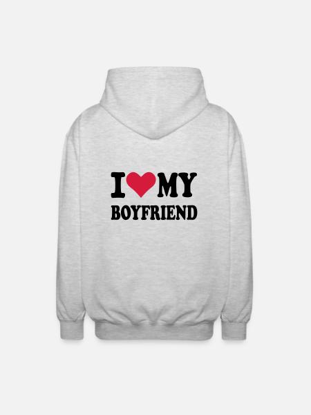 Boyfriend - Freund - Unisex Kapuzenjacke - Hellgrau meliert