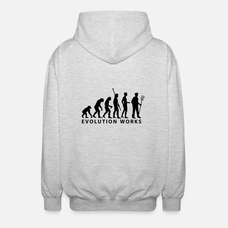 evolution_bauer - Unisex Kapuzenjacke - Hellgrau meliert
