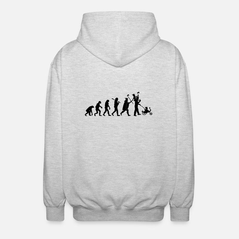 evolution daddy viking - Veste à capuche unisexe - gris clair chiné