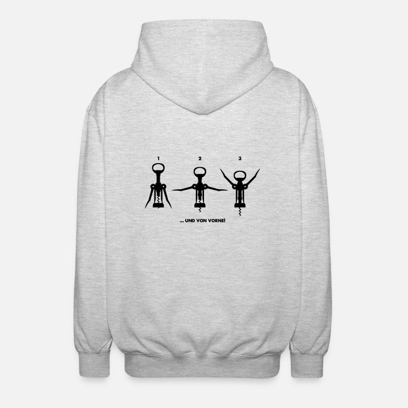 Wein-Workout - Unisex Kapuzenjacke - Hellgrau meliert
