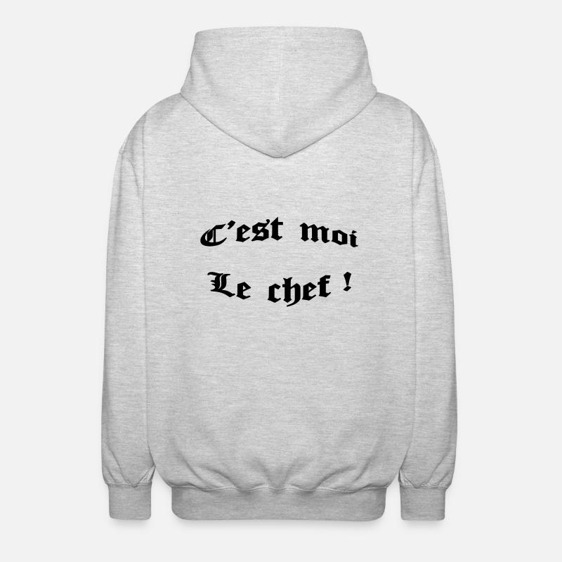 c'est moi le chef ! - Unisex Hooded Jacket - light heather grey