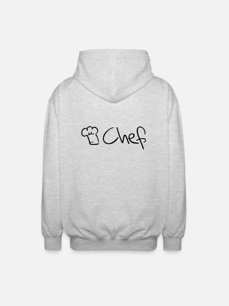 chef_koch___f1 - Unisex Kapuzenjacke - Hellgrau meliert