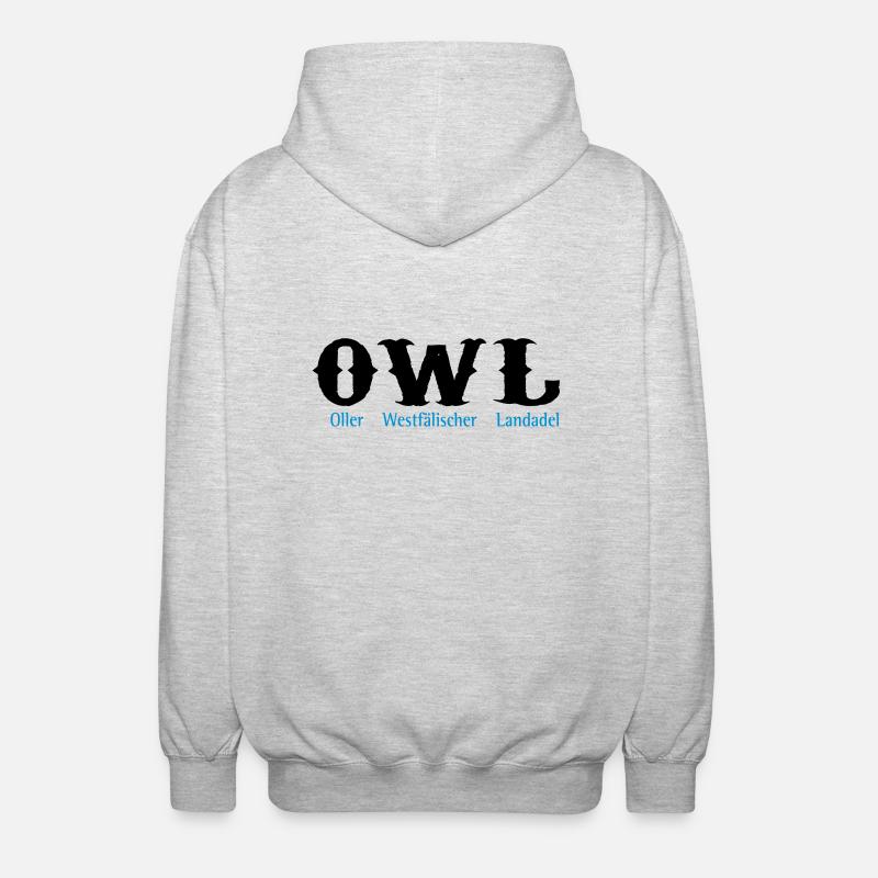 owl - Unisex Kapuzenjacke - Hellgrau meliert