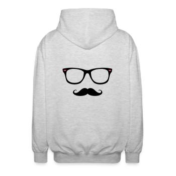 I love moustache hype - Veste à capuche unisexe - gris clair chiné - Dos - AI Model Male 185 light (185cm)