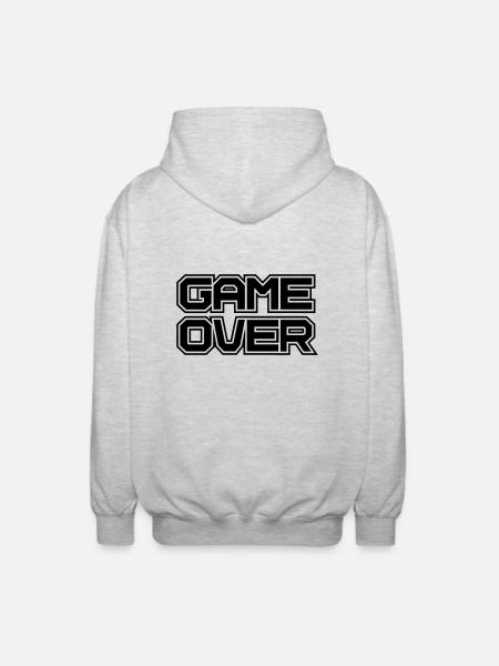 Game over - Unisex Hooded Jacket - light heather grey