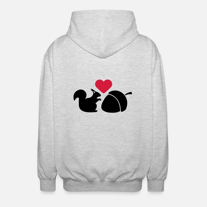 Squirrel Nut Love - Unisex Kapuzenjacke - Hellgrau meliert