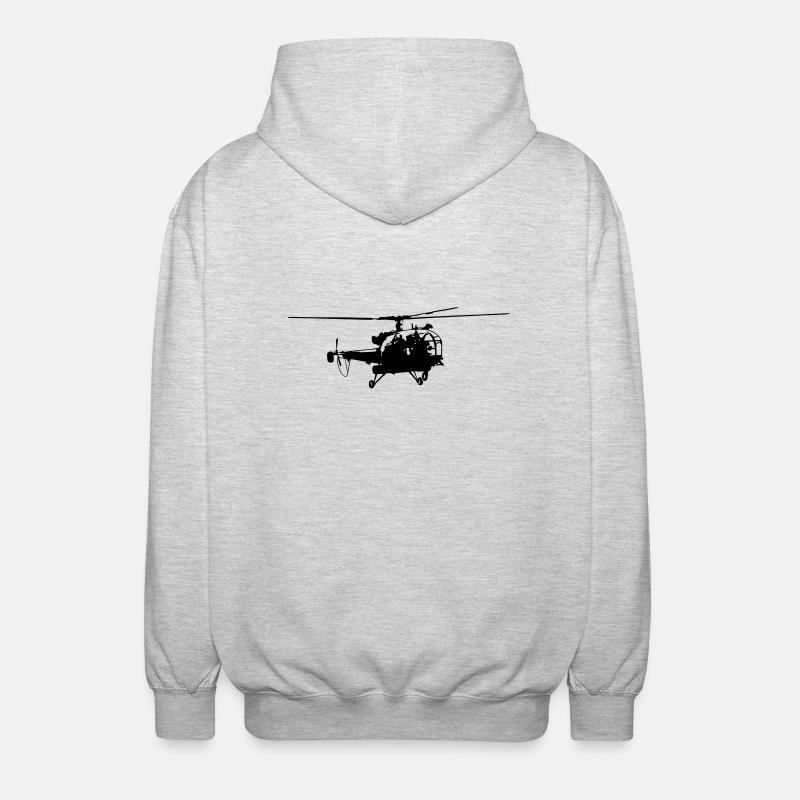 Helicopter - Unisex Kapuzenjacke - Hellgrau meliert