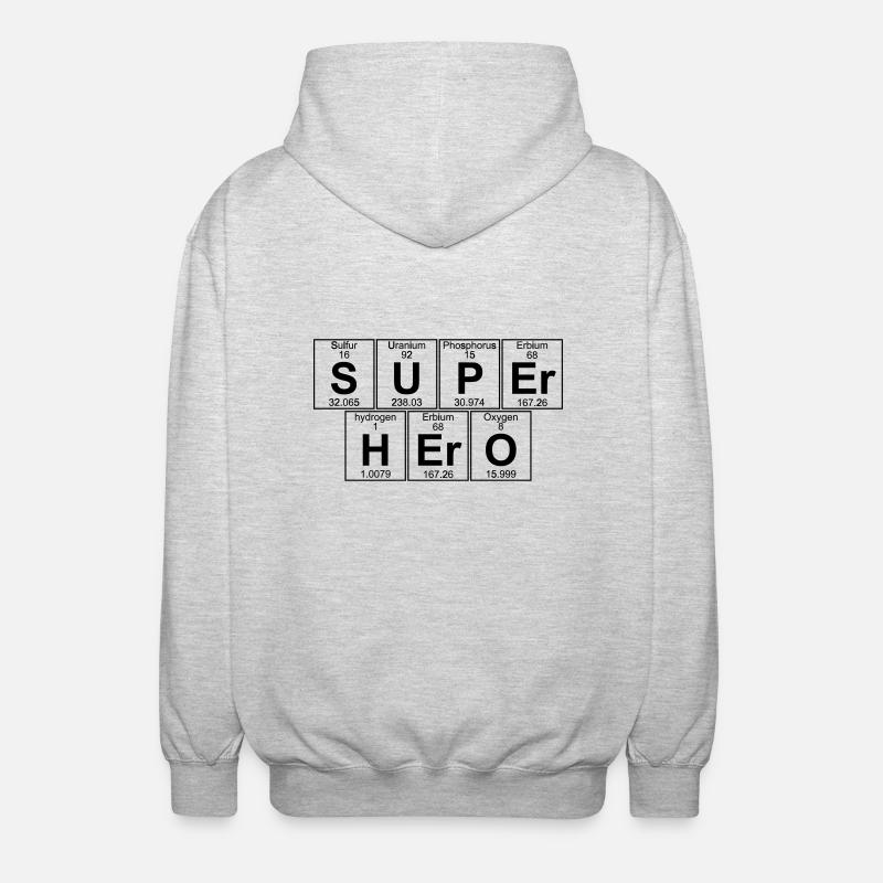 S-U-P-Er H-Er-O (super hero) - Full - Veste à capuche unisexe - gris clair chiné