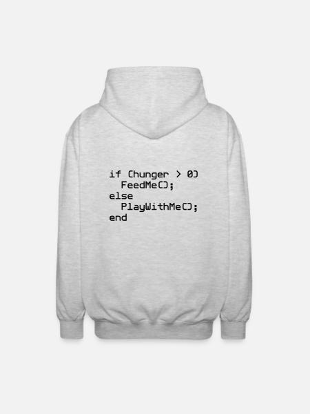 NERD Baby "if (hunger ..." - Unisex Kapuzenjacke - Hellgrau meliert