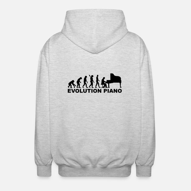 Evolution Piano - Unisex Hooded Jacket - light heather grey