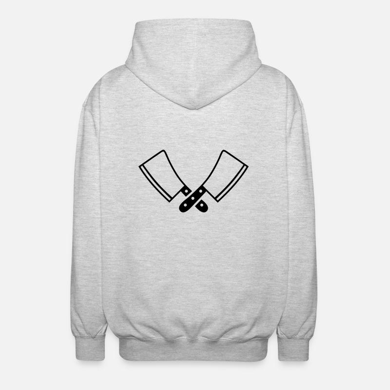 Messer - Unisex Kapuzenjacke - Hellgrau meliert